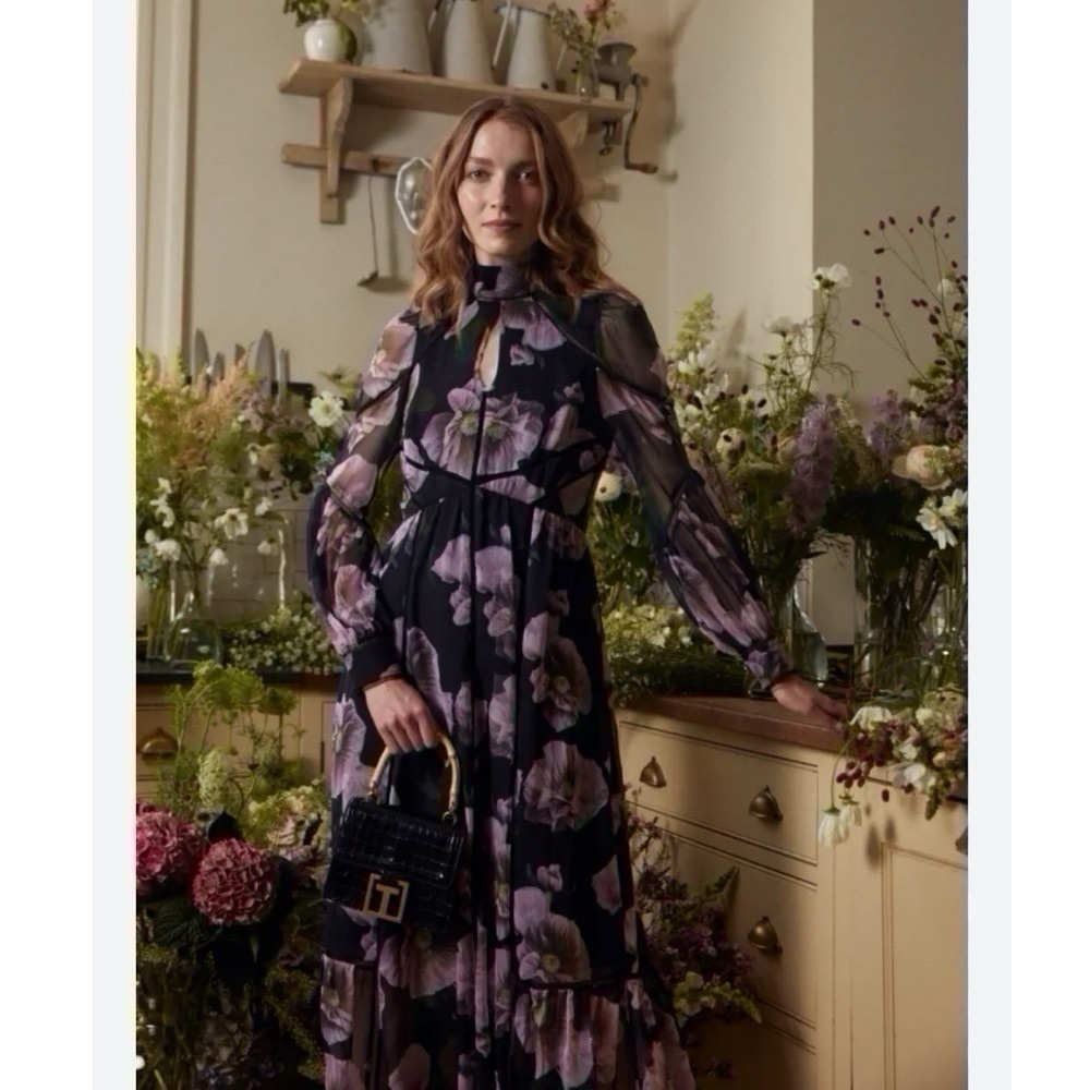 Ted Baker Pohlley Ladder Trim Midi Dress - Picture 2 of 11